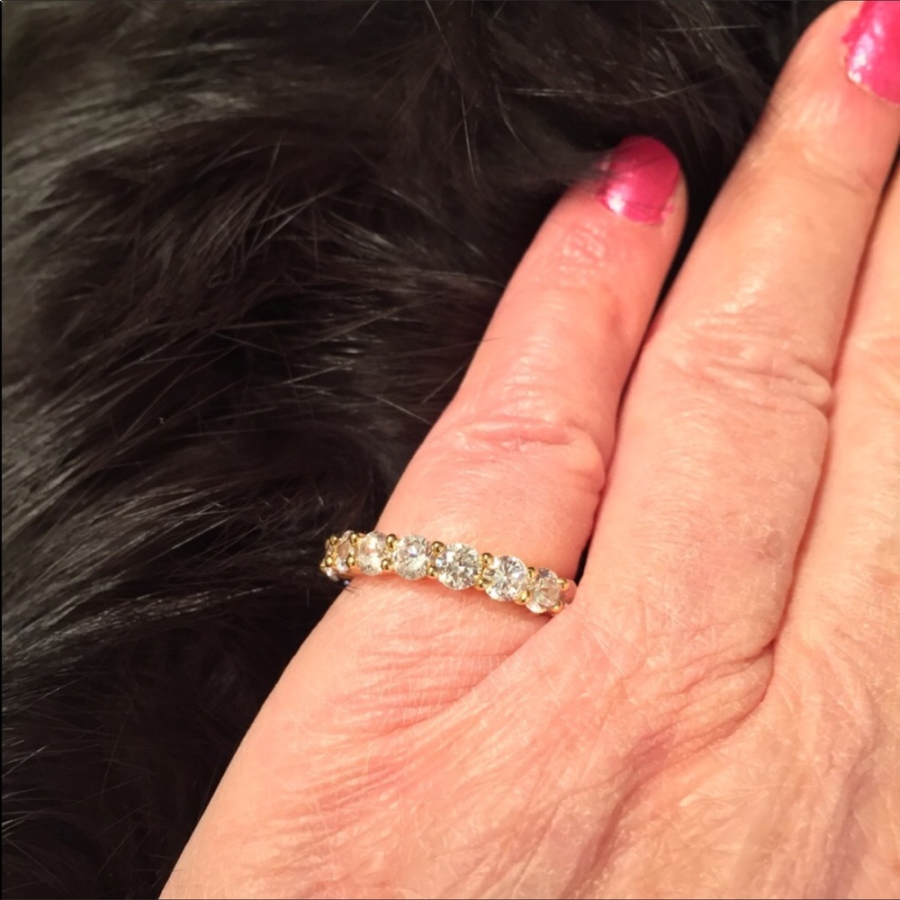 Eternity Ring 18kt GP(?) wWhite Crystals 5.2 - Picture 3 of 8